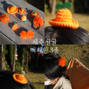 3 types of Jeju tangerine hairpins.