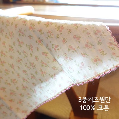 Jeju Wildflower Handkerchief Scarf (3 Layer Gauze)